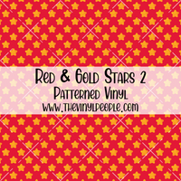 Red & Gold Stars Patterned Vinyl