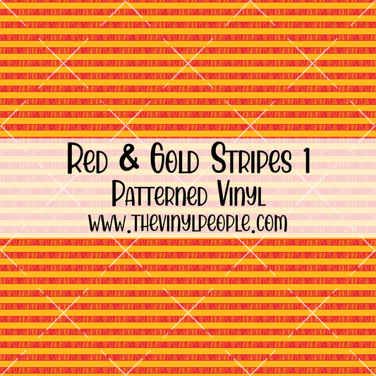 Red & Gold Stripes Patterned Vinyl