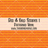 Red & Gold Stripes Patterned Vinyl