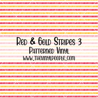 Red & Gold Stripes Patterned Vinyl