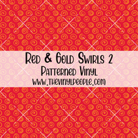 Red & Gold Swirls Patterned Vinyl