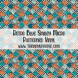 Retro Blue Smiley Patterned Vinyl