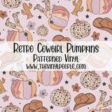 Retro Cowgirl Pumpkins Patterned Vinyl