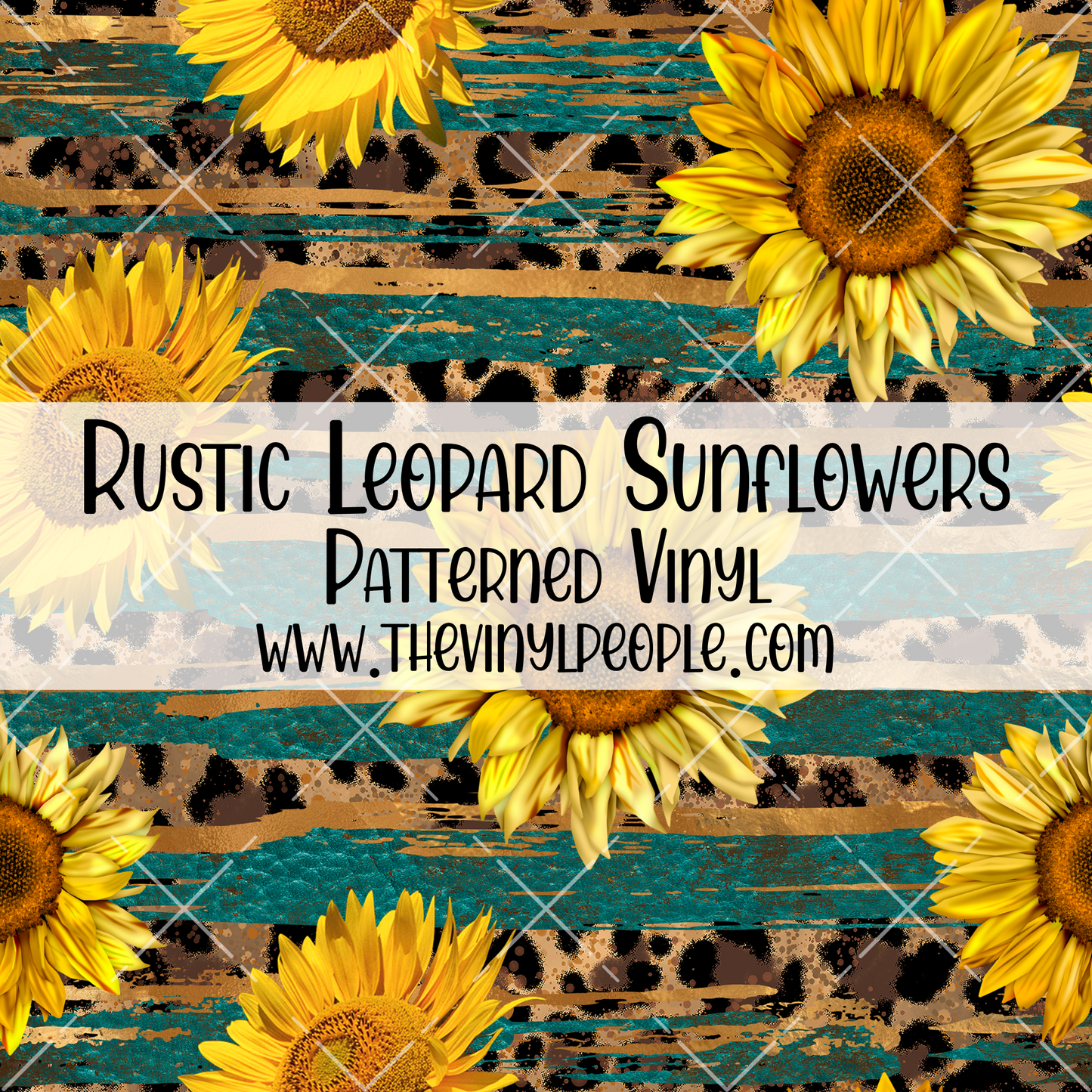 Rustic Leopard Sunflowers Patterned Vinyl