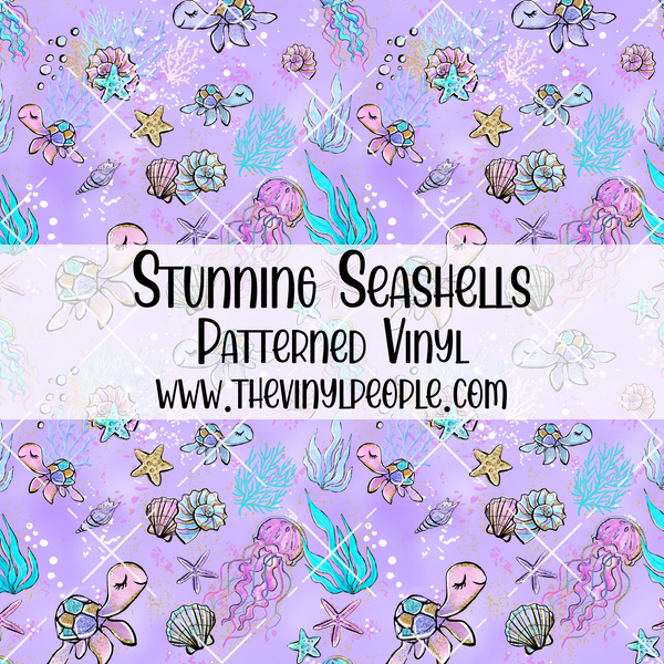 Sea Turtles & Shells Patterned Vinyl