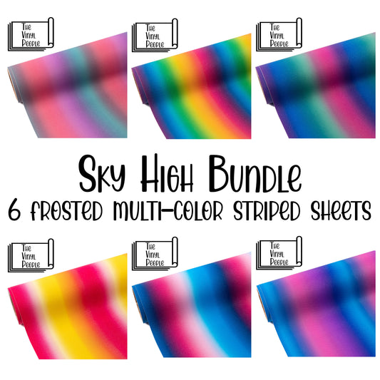 Sky High Bundle - 12" x 12" Sheet of all 7 Frosted Striped Colors