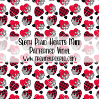 Sloth Plaid Hearts Patterned Vinyl