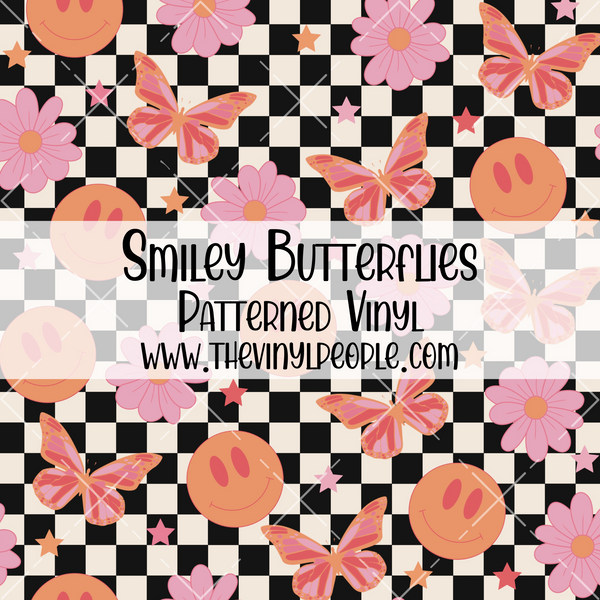 Smiley Butterflies Patterned Vinyl