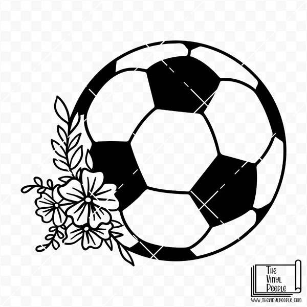 Soccer Ball Floral Vinyl Decal