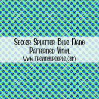 Soccer Splatter Blue Patterned Vinyl