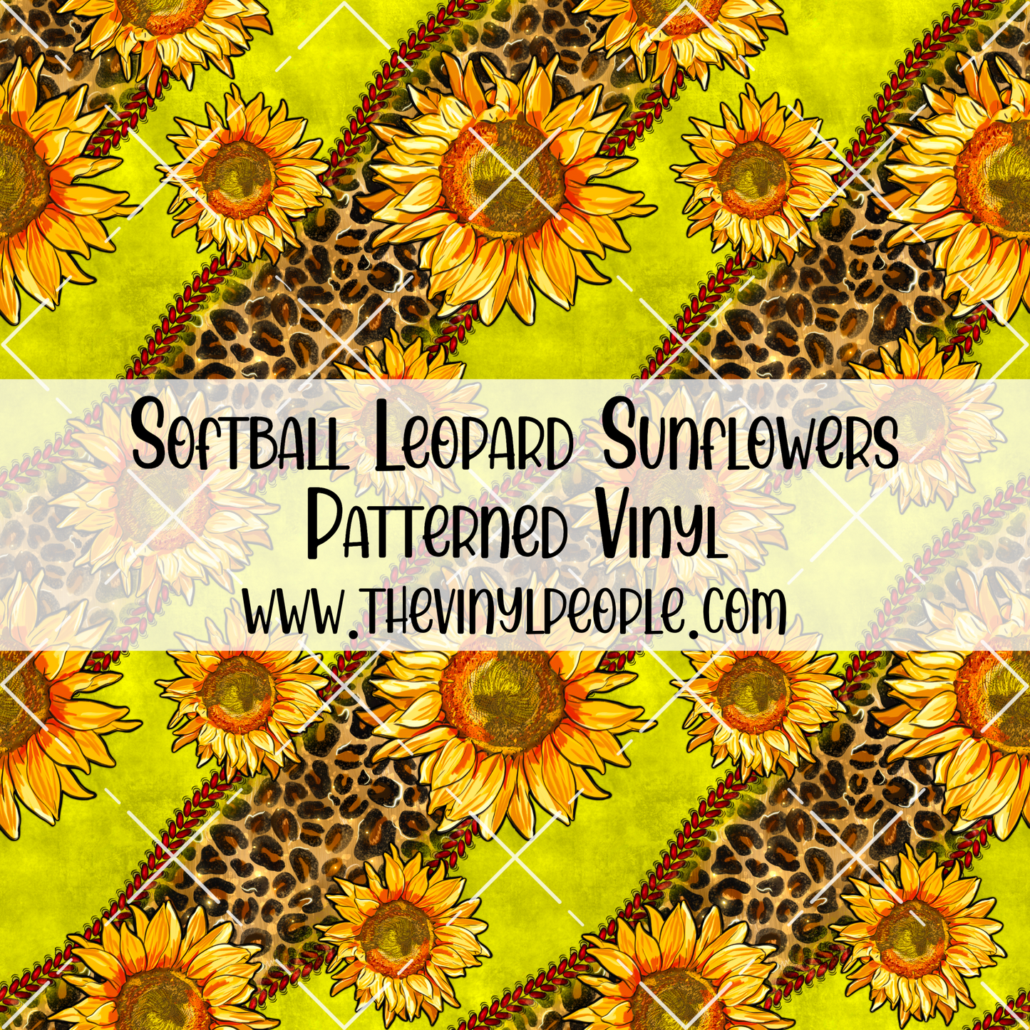 Softball Leopard Sunflowers Patterned Vinyl