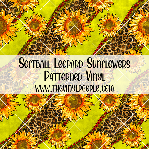 Softball Leopard Sunflowers Patterned Vinyl