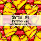 Softball Love Patterned Vinyl