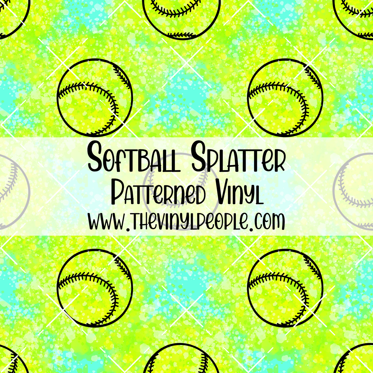 Softball Splatter Patterned Vinyl