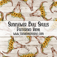 Sunflower Bull Skulls Patterned Vinyl