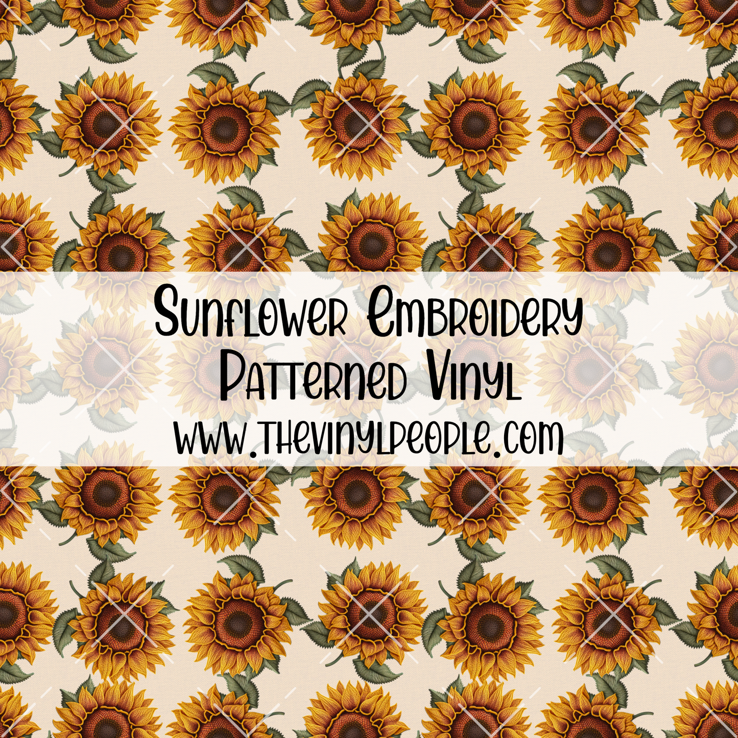 Sunflower Embroidery Patterned Vinyl