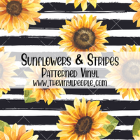 Sunflowers & Stripes Patterned Vinyl