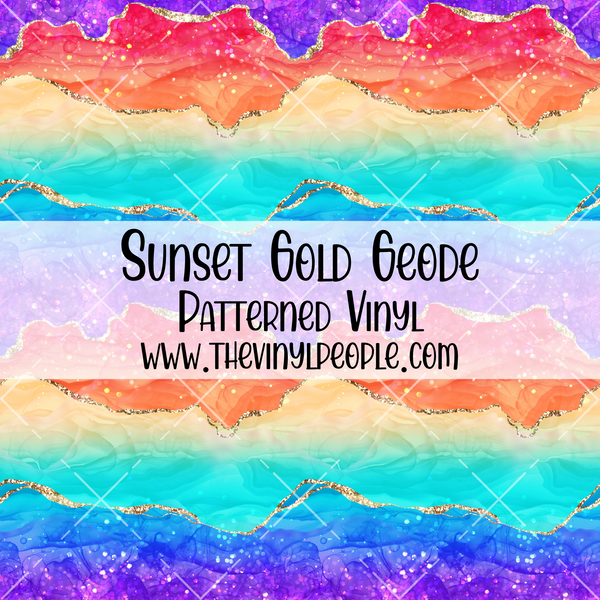 Sunset Gold Geode Patterned Vinyl