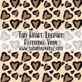 Tan Heart Leopard Patterned Vinyl