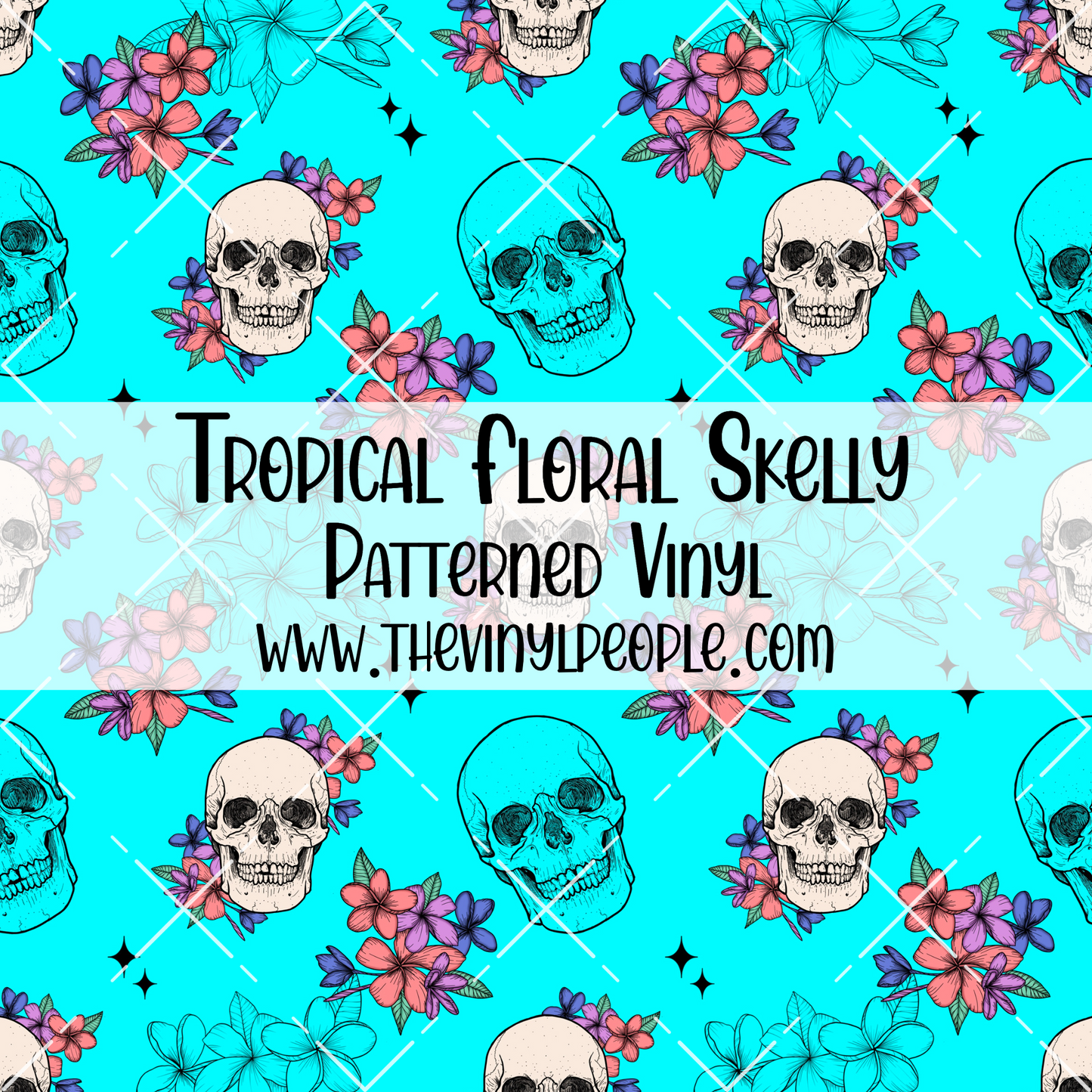 Tropical Floral Skelly Patterned Vinyl