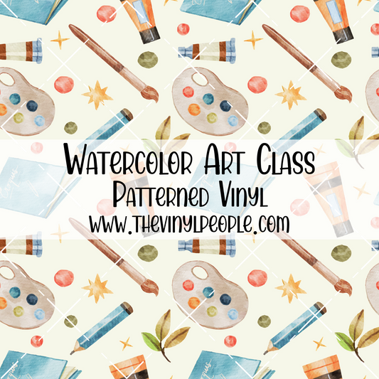 Watercolor Art Class Patterned Vinyl