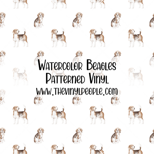 Watercolor Beagles Patterned Vinyl