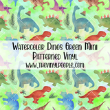 Watercolor Dinos Green Patterned Vinyl
