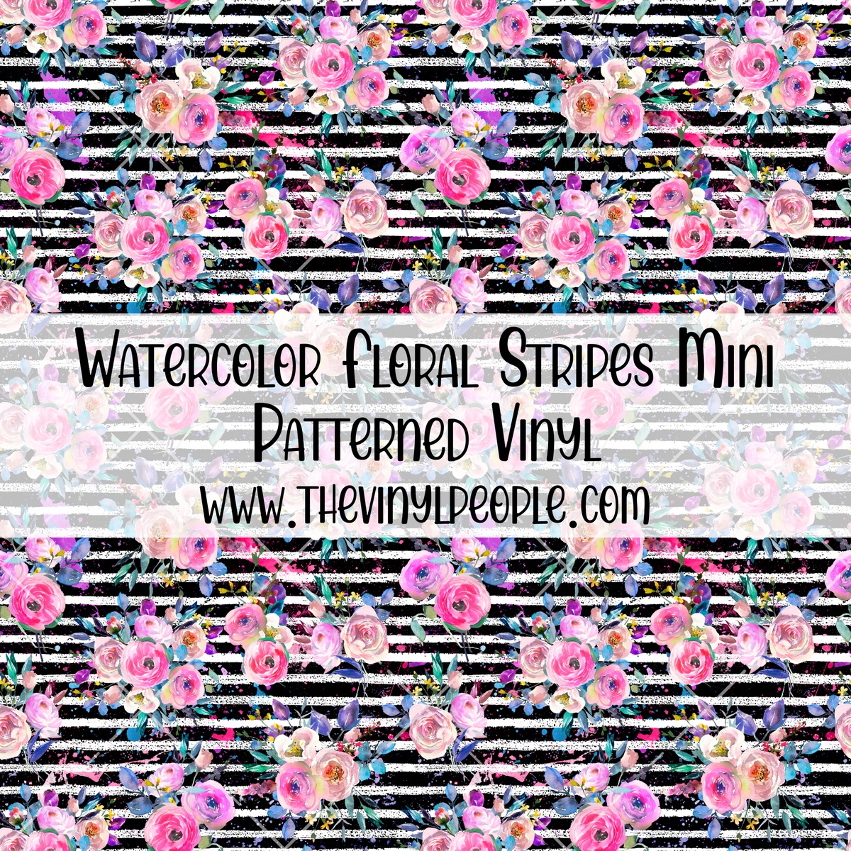 Striped Pattern Vinyl Watercolor Floral Stripes Patterned Vinyl – TheVinylPeople