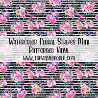 Watercolor Floral Stripes Patterned Vinyl