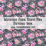 Watercolor Floral Stripes Patterned Vinyl