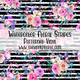 Watercolor Floral Stripes Patterned Vinyl