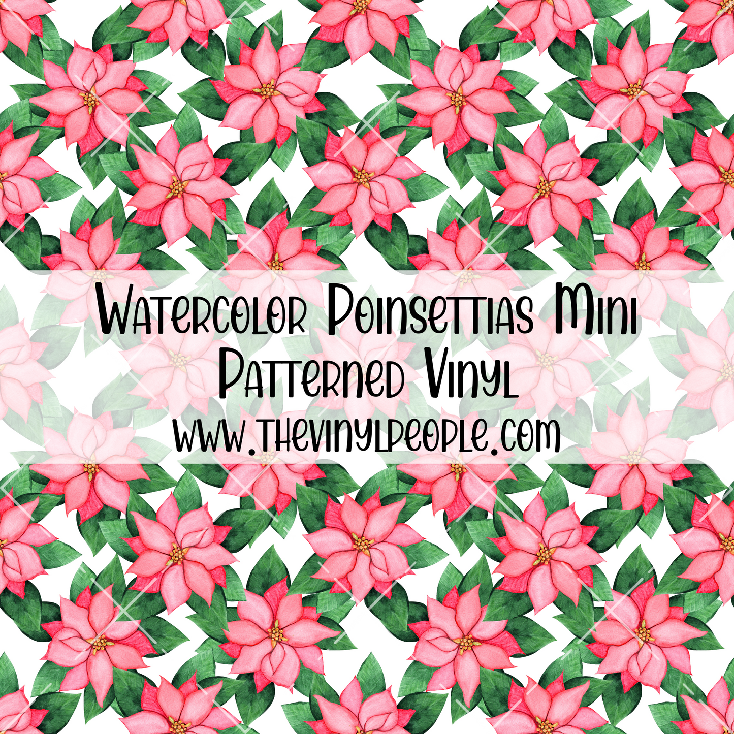Watercolor Poinsettias Patterned Vinyl