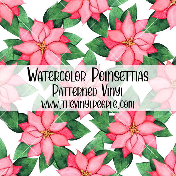 Watercolor Poinsettias Patterned Vinyl