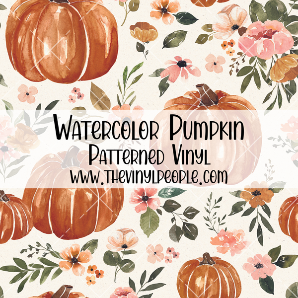 Watercolor Pumpkin Patterned Vinyl