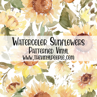 Watercolor Sunflowers Patterned Vinyl