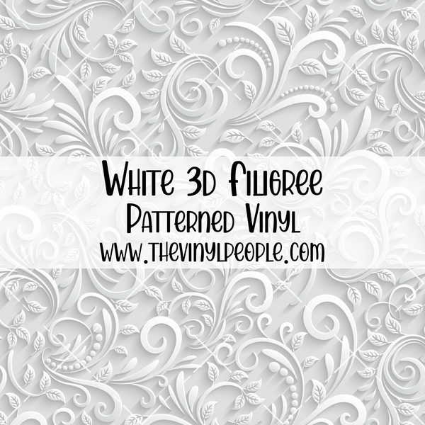 White 3D Filigree Patterned Vinyl