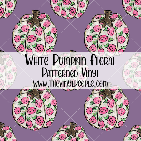 White Pumpkin Floral Patterned Vinyl