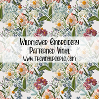 Wildflower Embroidery Patterned Vinyl