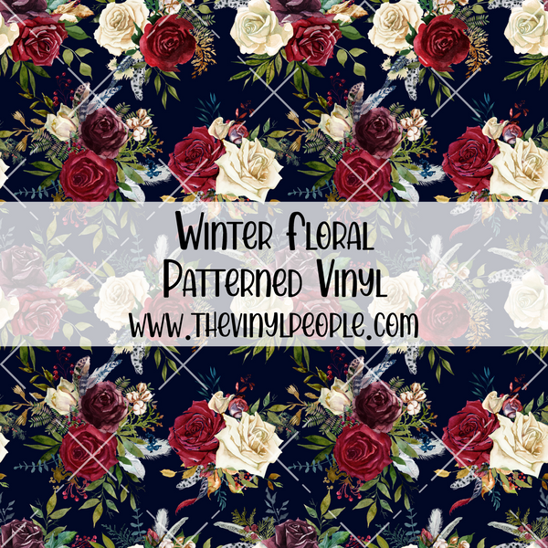 Winter Floral Patterned Vinyl